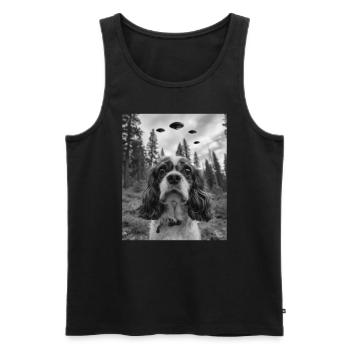 Chien - Alien Selfie Cavalier UFO - Débardeur bio Premium Homme - noir - Devant - Michal (187cm)