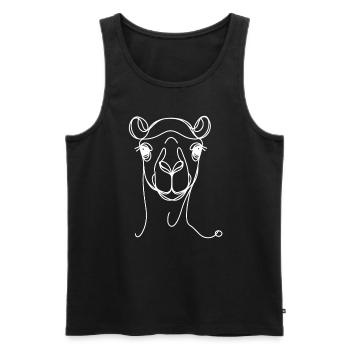Line Art Papa Maman - Camel - Débardeur bio Premium Homme - noir - Devant - Michal (187cm)