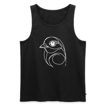 Line Art Dad Mom - Bird - Men's Premium Organic Tank Top - black - Front - AI Model Male 178 light (178cm)