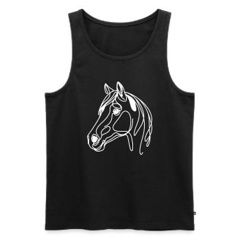 Linie Art Dad Mama - Farbe - Männer Premium Bio Tank Top - Schwarz - Vorne - Michal (187cm)