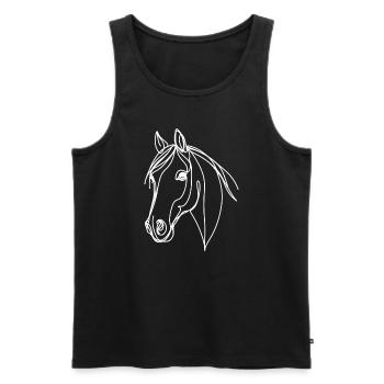 Line Art Papa Maman - Hanovrien - Débardeur bio Premium Homme - noir - Devant - AI Model Male 178 light (178cm)