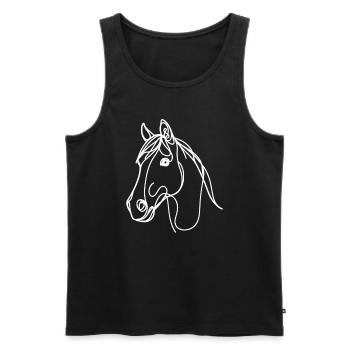 Line Art Dad Mom - Morgan - Men's Premium Organic Tank Top - black - Front - AI Model Male 178 light (178cm)