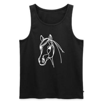 Linie Art Dad Mama - Holsteiner - Männer Premium Bio Tank Top - Schwarz - Vorne - Michal (187cm)