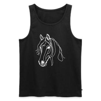 Linie Art Dad Mama - Friesisch - Männer Premium Bio Tank Top - Schwarz - Vorne - AI Model Male 178 light (178cm)