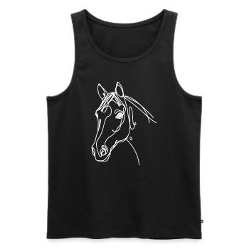Line Art Dad Mom - Appaloosa - Men's Premium Organic Tank Top - black - Front - Michal (187cm)
