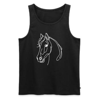 Line Art Papa Maman - Andalou - Débardeur bio Premium Homme - noir - Devant - AI Model Male 178 light (178cm)