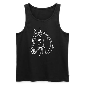 Line Art Papa Maman - Arabe - Débardeur bio Premium Homme - noir - Devant - AI Model Male 178 light (178cm)