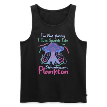 Bioluminescent Plankton - Marine Animal - Men's Premium Organic Tank Top - black - Front - AI Model Male 178 light (178cm)