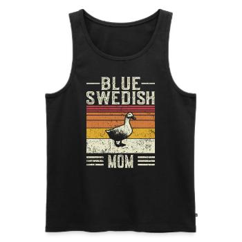 Maman canard - Vintage bleu suédois - Débardeur bio Premium Homme - noir - Devant - Michal (187cm)
