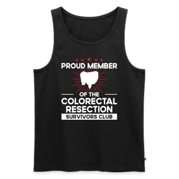 SensibilisSurvivors Club - Résection colorectale - Débardeur bio Premium Homme - noir - Devant - Michal (187cm)
