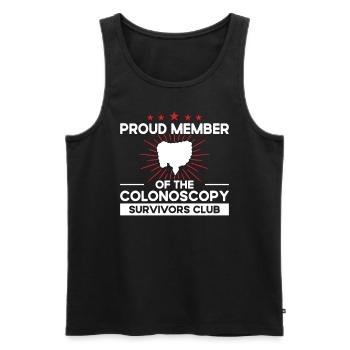 SensibilisSurvivor Club - Coloscopie - Débardeur bio Premium Homme - noir - Devant - Michal (187cm)