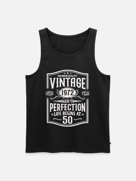 50 birthday 50 years born in 1972 Gift - Men's Premium Organic Tank Top - black