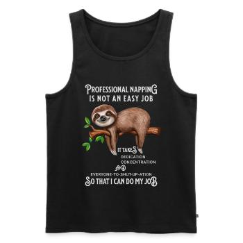 Cute Sloth Funny Saying Office Humor - Men's Premium Organic Tank Top - black - Front - Michal (187cm)