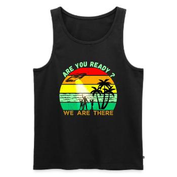 Alien - Are you ready? - UFO-Extraterrestrials - Men's Premium Organic Tank Top - black - Front - AI Model Male 178 light (178cm)