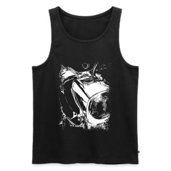 Légende deux temps noir et blanc - Débardeur bio Premium Homme - noir - Devant - AI Model Male 178 light (178cm)