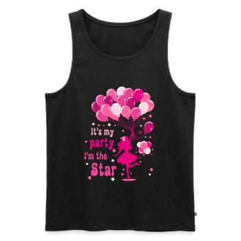Feierliches Mädchen mit rosa Luftballons Design - Männer Premium Bio Tank Top - Schwarz - Vorne - Michal (187cm)