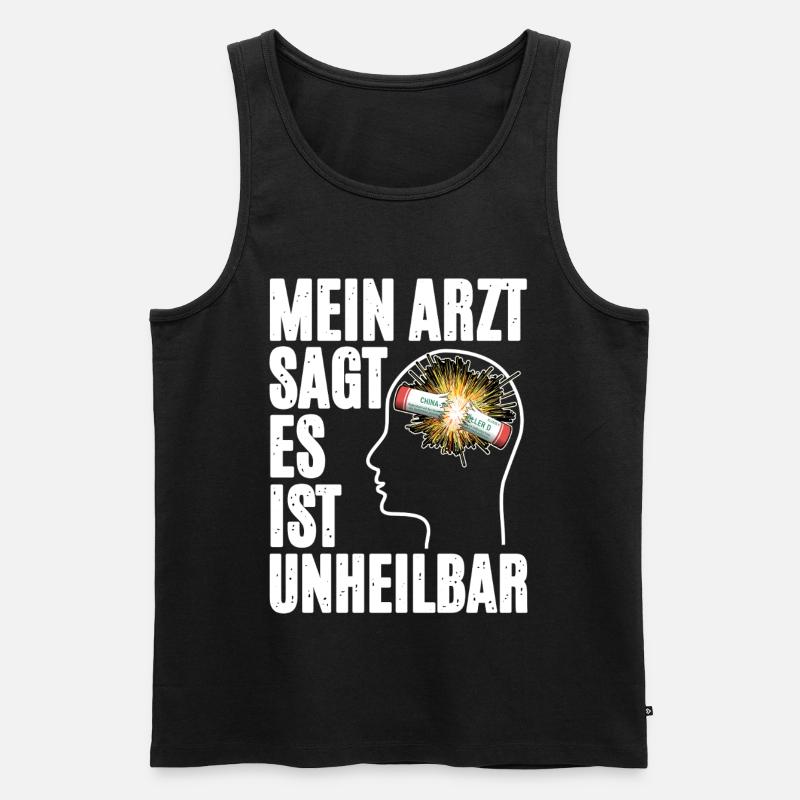 Pyrotechnik Im Kopf - Männer Premium Bio Tank Top - Schwarz