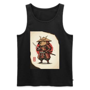 Anthropomorphic Rat Samurai in Armor - Men's Premium Organic Tank Top - black - Front - AI Model Male 178 light (178cm)