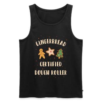 Gingerbread Dough Roller - Christmas Baking - Men's Premium Organic Tank Top - black - Front - AI Model Male 178 light (178cm)