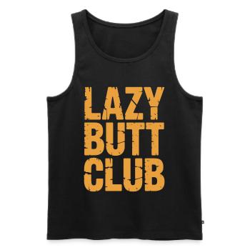 Lazybuttclub Gym Fitness Workout - Men's Premium Organic Tank Top - black - Front - Michal (187cm)