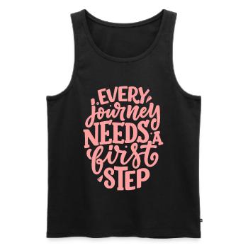 Every Journey Needs A First Step - Men's Premium Organic Tank Top - black - Front - AI Model Male 178 light (178cm)