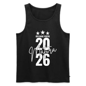 Matura 2026 I'm done - Men's Premium Organic Tank Top - black - Front - AI Model Male 178 light (178cm)