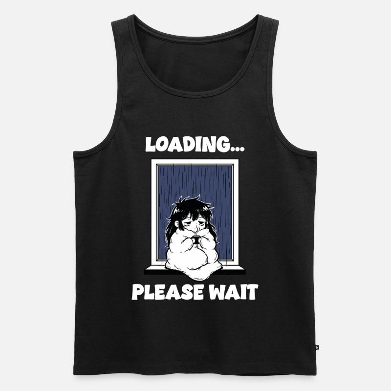 Pluie Loading Please Wait Manga Mood - Débardeur bio Premium Homme - noir