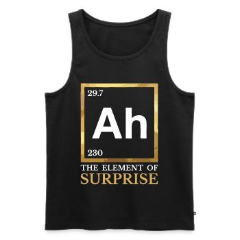 Ah - L'Élément de la Surprise - Humour Chimie - Débardeur bio Premium Homme - noir - Devant - Michal (187cm)