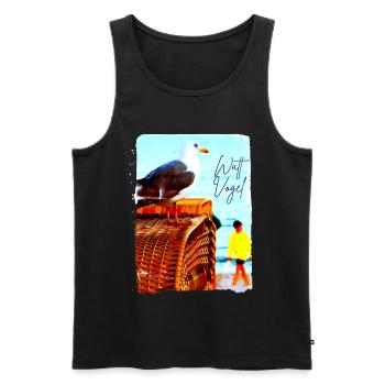 Möwe Wattvogel am Strand - Männer Premium Bio Tank Top - Schwarz - Vorne - Michal (187cm)