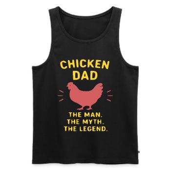 Hähnchen Papa – Mythos der Legende - Männer Premium Bio Tank Top - Schwarz - Vorne - Michal (187cm)