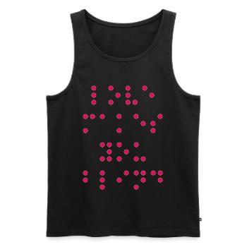 Love_makes_you-- - Männer Premium Bio Tank Top - Schwarz - Vorne - Michal (187cm)