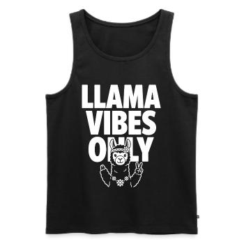 Vibrations de lama uniquement – Lama hippie - Débardeur bio Premium Homme - noir - Devant - Michal (187cm)