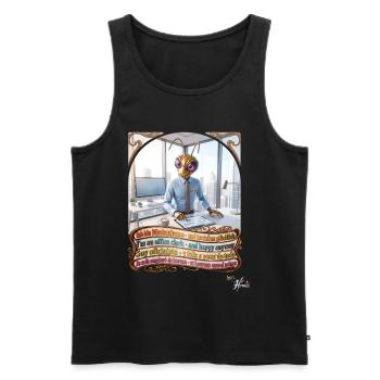 Heuschrecke JOGUE Bürokaufmann Kaufmann Pop Art - Männer Premium Bio Tank Top - Schwarz - Vorne - Michal (187cm)