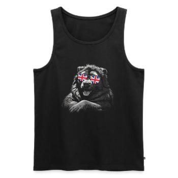 Chien de berger du Caucase Drapeau de l’Angleterre - Débardeur bio Premium Homme - noir - Devant - AI Model Male 178 light (178cm)