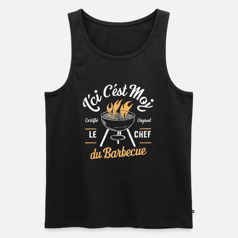 Der Grillchef - Männer Premium Bio Tank Top - Schwarz