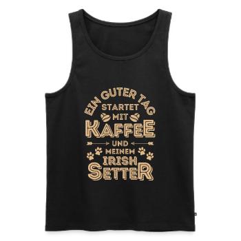 Irish Setter Kaffee Hund Cafe - Männer Premium Bio Tank Top - Schwarz - Vorne - Michal (187cm)