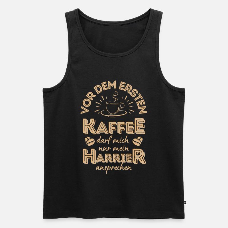 Harrier Kaffee Hund Cafe - Männer Premium Bio Tank Top - Schwarz