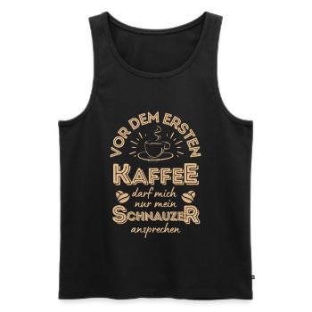 Schnauzer Kaffee Hund Cafe - Männer Premium Bio Tank Top - Schwarz - Vorne - Michal (187cm)