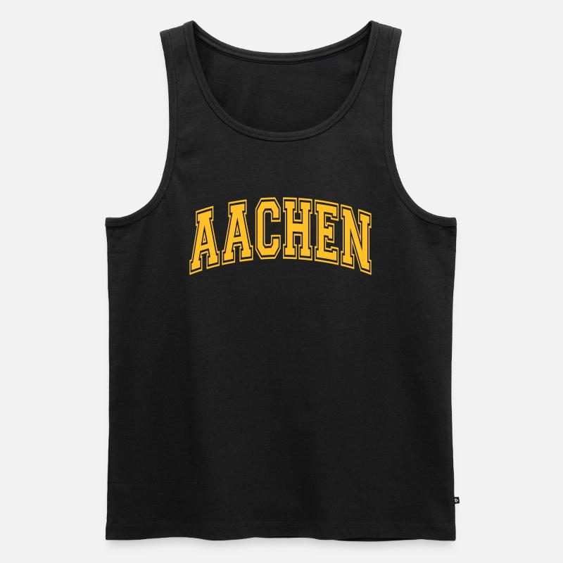 Aachen - Männer Premium Bio Tank Top - Schwarz