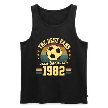 1982 Supporter Football 40 years anniversary - Men's Premium Organic Tank Top - black - Front - Michal (187cm)