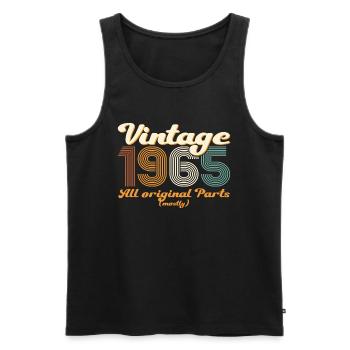 Cadeau original vintage 1965 57ème anniversaire - Débardeur bio Premium Homme - noir - Devant - Michal (187cm)
