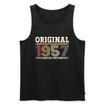 66th Birthday Original September Year 1957 - Men's Premium Organic Tank Top - black - Front - Michal (187cm)