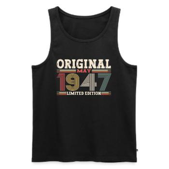 Original Mai 1947 Jahrgang 1947 Geburtstag 1947 - Männer Premium Bio Tank Top - Schwarz - Vorne - Michal (187cm)