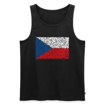 Tschechien Flagge - Männer Premium Bio Tank Top - Schwarz - Vorne - AI Model Male 178 light (178cm)