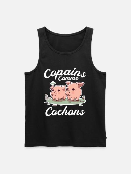 Copains Comme Cochon Citation Homme Meilleur Ami - Débardeur bio Premium Homme - noir