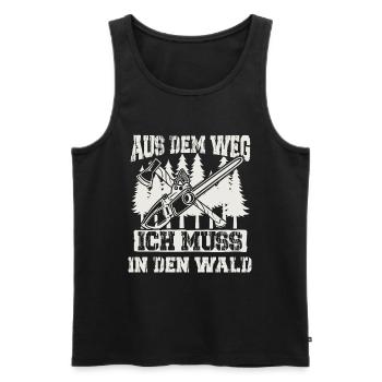 Aus dem Weg ich muss in den Wald - Männer Premium Bio Tank Top - Schwarz - Vorne - Michal (187cm)