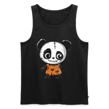 Panda Halloween Lustig Zombie - Männer Premium Bio Tank Top - Schwarz - Vorne - Michal (187cm)