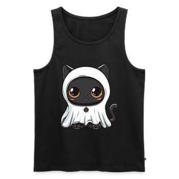 Panther Halloween Lustig Geist - Männer Premium Bio Tank Top - Schwarz - Vorne - Michal (187cm)