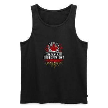 Canadian grown with german roots - Männer Premium Bio Tank Top - Schwarz - Vorne - Michal (187cm)