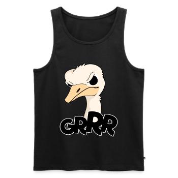 Strauß vogel cool süß wütend GRRR kawaii - Männer Premium Bio Tank Top - Schwarz - Vorne - AI Model Male 178 light (178cm)